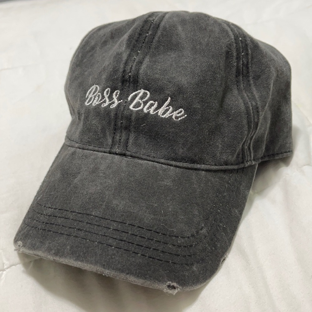 Torrid Black Distressed “Boss Babe” Strapback Hat